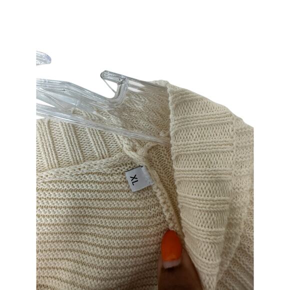 NN07 No Nationality Men's Cream Basic Loke Casual Knit Crew Neck Sweater Size XL - Picture 3 of 13